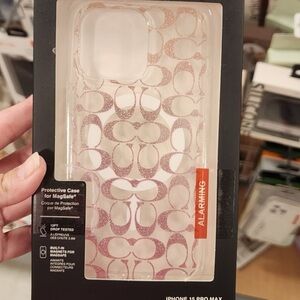 Coach Pink Glitter Logo iPhone Case